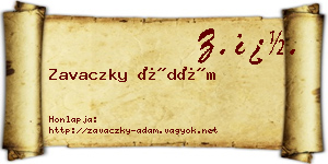 Zavaczky Ádám névjegykártya