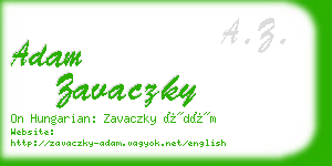 adam zavaczky business card